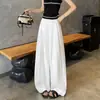 Calças de linho natural para mulheres, estilo fino de verão, com caimento fluido, estilo old money, calças casuais retas para terno, calças de perna larga de algodão linho Tencel
