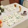 Jogo Americano Impresso de PVC Transfronteiriço Tapete Drenante para Bancada de Cozinha Doméstica Tapete Decorativo Vintage Isolamento Térmico para Máquina de Café Tapete Antiderrapante