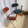 Silla plegable ins retro pana respaldo anticuado silla de comedor estudiante universitario dormitorio universitario dormitorio silla de ordenador taburete