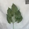 Planta Verde Simulada Película 3D Hoja de Guanyin de 5 Puntas Bosque Decoración de Boda Base Guía de Camino Arreglo Floral Material de Hoja Verde Venta al por Mayor
