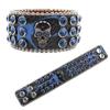 Pulsera gótica de calavera con diamantes de imitación joyería diseño original y2g pulsera de cuero PU con diamantes