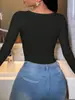 Comercio exterior transfronterizo TK artículo nuevo más vendido estilo sexy mono de manga larga con escote en V profundo para mujer, mono ajustado cónico