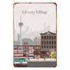 Latas de E-commerce da Amazon com Pinturas de Paisagens Urbanas Americanas, Céu Azul, Design de Viagem, Latas de E-commerce Transfronteiriço para Decoração de Casa