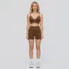 Conjunto de Ropa Deportiva de Yoga Sin Costuras Transpirable de Alta Elasticidad con Sujetador Deportivo y Pantalones Largos Conjunto para Correr Deportes Fitness