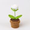 Flor de Girasol de Lana Tejida a Mano Flor Pequeña en Maceta Terminada Tulipán Rosa Ramo Simulado Adorno de Escritorio Regalo