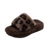 Pantuflas Peludas para Niños 2025 Otoño e Invierno Nuevas de Celebridad de Internet Estampado de Leopardo Pantuflas de Algodón Moda para Niñas Calzado de Exterior