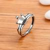 Anillo de Corona de Princesa Vintage para Mujer, Estilo Coreano y Japonés, Hip-Hop, Lujo Ligero, Anillo Índice con Corona Chapado en Plata 925 Venta al por Mayor