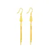 Pendientes de Borla Estilo Coreano Imitación Oro 24K para Mujer, Pendientes Largos Sencillos, Oro Arena, Elegantes, Populares en Redes Sociales, Joyería al por Mayor