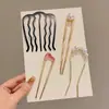 Pasador de Pelo en Forma de U con Perlas para Mujer, Pinza para Moño, Herramienta de Peinado, Pasador Fijo, Nuevo Estilo Chino, Accesorio de Cabello de Alta Gama