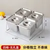Caja de Condimentos de Acero Inoxidable Uso Comercial con Tapa Juego de Botellas para Condimentos de Cocina Combinación de Frascos para Condimentos Hogareño Aceite Sal Salsa Vinagre