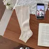Youjiaxiu Calcetines Finos Calados para Pantorrilla Estilo Ballet Calentadores de Piernas sin Pies Color Sólido Calentadores de Piernas a Media Pierna