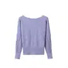 2026 Nuevo Estilo Suave de Primavera y Otoño Adelgazante Pura Elegancia Hombros Descubiertos Ceñidor de Cintura Top de Punto para Mujer con Actitud de Chica Picante, Top Versátil