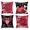 Nuevo Cojín de Sofá de Lino Estampado para el Día de San Valentín de Amazon Transfronterizo Temu Funda de Almohada para el Hogar