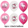 Gato de Dibujos Animados Princesa Rosa Corazón de Niña Globo de Cumpleaños Bandera Feliz Cumpleaños Suministros de Decoración para Fiesta