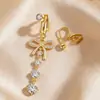 Nueva Moda Moño Zirconia Colgante Clip para Ombligo Anillo Falso para Ombligo Joyería Piercing Anillo para Ombligo para Comercio Electrónico Transfronterizo
