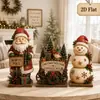 Manualidades navideñas transfronterizas: Decoraciones de escritorio estilo country americano de Santa Claus y muñeco de nieve, decoraciones festivas para ventanas