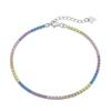 Pulsera de plata de ley S925 de comercio exterior transfronterizo, cadena de tenis de 2 mm con incrustaciones de circonita de una sola fila y diamantes completos, venta al por mayor de alta calidad