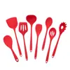 Espátula de silicona antiadherente especial resistente a altas temperaturas utensilios de cocina de silicona grado alimenticio cuchara sopera colador tenedor para espagueti juego de cucharas