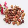 Accesorios para Joyería DIY 11*12 Cuentas de Madera Impresas Agujero Grande Cuentas de Madera con Forma de Flor Estilo Étnico Material de Cuentas Sueltas para Equipaje