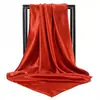 Lenço de Cetim Liso Atacado 90X90 Lenço Quadrado Grande Cor Única Alta Qualidade Fresco e Versátil Lenço de Cabeça Xale Versátil