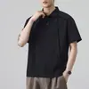 Ropa para Hombre Xintang 2026 Verano Nueva Camisa Polo para Hombre con Cuello de Solapa, Manga Corta, Delgado, Marca de Moda, Camisa Polo de Manga Tres Cuartos