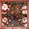 Pegatinas Navideñas Estáticas para Ventana del Fabricante Papá Noel Árbol de Navidad Copo de Nieve Pegatinas de Vidrio Pegatinas Navideñas para Ventana Transfronterizas de Amazon