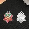 Mezcla 20 Aceite de Goteo Blanco K Muñeco de Nieve Navideño Árbol de Navidad Papá Noel Colgante de Aleación Pulsera DIY Accesorios de Joyería