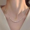 Collar de Perlas Barrocas para Mujer Alto Sentido del Diseño Lujo Ligero Nicho Colgante de Perlas Cadena para el Cuello de Acero de Titanio Cadena para Clavícula Venta al por Mayor