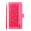 Para Samsung Note10 bolsa con cremallera de purpurina funda para teléfono móvil de nueve tarjetas correa de soporte abatible funda de cuero para note10plus