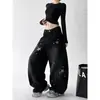 Jeans retro de pierna ancha de alta costura, pantalones rectos holgados, casuales y elegantes, con patchwork de cuero de estrella de cinco puntas, unisex
