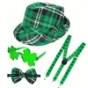 Em Estoque Máscara de Festival Irlandês de Carnaval Máscara de Pena de Nova Orleans Corrente de Contas Galvanizada Conjunto de Tira de Trevo de Quatro Folhas