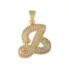 Distrito Lu El Colgante Hip-Hop Sencillo y de Alta Gama Más Popular de Amazon con Diamantes Completos de 26 Letras Chapado en Cobre Fabricante Venta al por Mayor