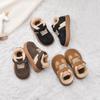 Tenis para niño con forro polar Zapatos de algodón Zapatos cálidos de invierno Botas de nieve impermeables para niños Zapatos de algodón grandes de lana de cordero para niña