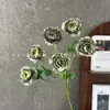 Flores artificiais, 6 cabeças de peônia, arranjos florais de casamento, decorações de casamento, centros de mesa para corredor, decoração suave, paisagismo, atacado para exportação