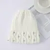 Nuevo Gorro de Punto Versátil y de Moda para Mujer Que Hace que la Cara Parezca Más Pequeña, Cálido para Otoño e Invierno, con Pedrería, Elegante Gorro Casual
