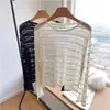 Ropa de Hong Kong y Americana/Seda Tencel Tejido Corto Hueco Crochet Delgado Cubierta Protector Solar Superior para Mujer