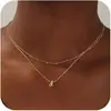 Collar de Moda Transfronterizo Europeo y Americano Versátil en Capas con Iniciales y 26 Colgantes, Nuevo Estilo para Mujer 2024 para Superponer