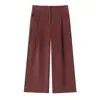 Moda Europea y Americana Transfronteriza Aliexpress Ins Más Vendidos Cintura Media Sueltos Retro Plisados Pantalones de Pierna Ancha