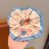 Goma para el pelo con volantes de encaje estilo francés, Goma para el pelo azul fresco de verano, Elegante accesorio para el pelo dulce de nube