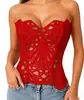 Ropa exterior de moda sexy irregular de encaje hueco estilo popular europeo y americano transfronterizo, top multicolor estilo tubo corsé