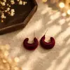 Aretes Geométricos Rojos Ankela Festivos de Año Nuevo Nicho Temperamento Venta Caliente Aretes de Botón Otoño/Invierno 2026 Venta al por Mayor de Pendientes