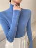 Otoño e Invierno nuevo suéter de cachemira de corte ajustado para mujer, cuello alto corto, camisa básica de punto, suéter cálido ajustado para mujer