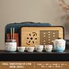 Juego de Té Kung Fu de Alta Gama Oficina Preparación de Té Porcelana Blanca Juego de Té de Viaje Cerámica Portátil Taza Rápida Juego de Almacenamiento para Exteriores