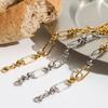 Pulsera Wanxing europea y americana de acero inoxidable 18K de lujo ligero de alto sentido de acero de titanio que no se desvanece cadena con hebilla de cruz joyería de combinación de colores