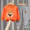 Conjunto de Sudadera de Dos Piezas Estilo Nuevo Primavera 2025 para Niños Mayores, Niños y Niñas, Ropa Infantil Moderna Estilo Coreano de Primavera y Otoño con Mangas Largas y Pantalones Largos