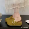 Zapatos Cerrados de Punta Cerrada con Hebilla Retro Estilo Birkenstock para Mujer 2026 Otoño Nuevos Estilo Coreano Cómodos Zapatillas con Plataforma de Suela Gruesa Zapatos para Mujer