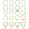Conjunto Combinado de Joias para Piercing de Nariz Anel de Nariz de Aço Inoxidável 20 Peças Bola Barra em Ferradura Venda Quente Amazon Temu