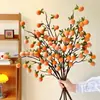 Ruyi de Caqui Fruta de Caqui Falsa Arranjo de Flores Artificiais Decoração de Mesa Entrada Ornamento de Arranjo Floral Transmissão ao Vivo Dropshipping