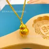 Colgante de Calabaza Dorada Estilo Antiguo Atrae Fortuna, Collar Sólido Doble Bendición, Cadena para Suéter Joyería al por Mayor
