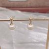 Pendientes de Perlas Shijia de Alta Gama Franceses, Lujo Accesible Estilo Nicho Otoño e Invierno, Sencillos y Brillantes, Cuentas Mapei de Pan Brillante
